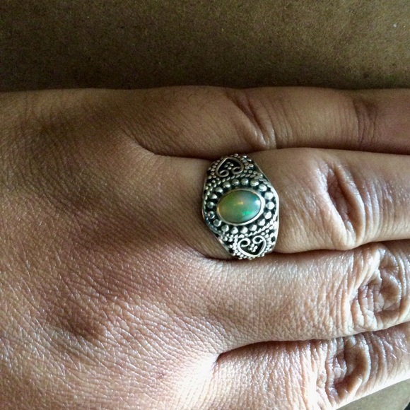 Genuine Gemstone Fire Opal 925 Sterling Silver - Picture 2 of 8